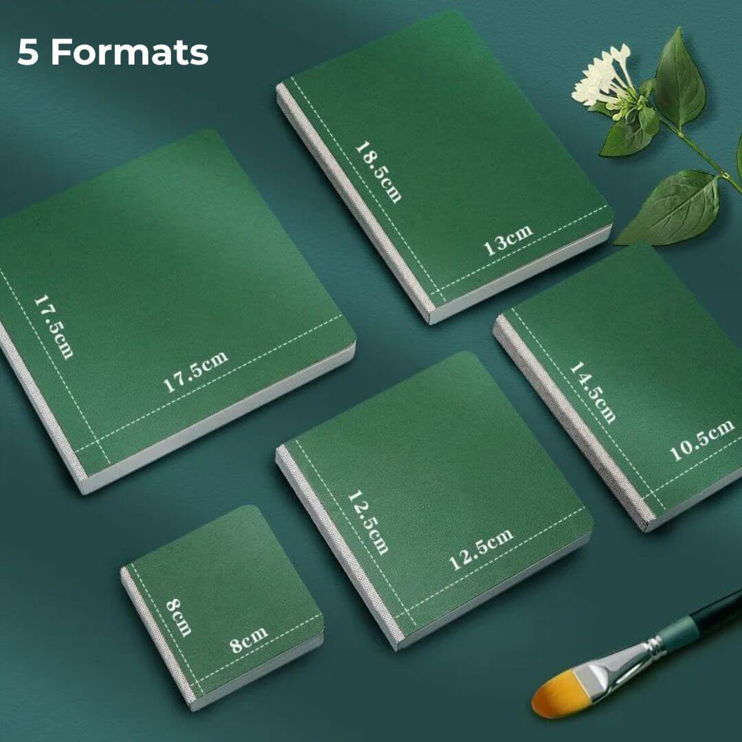 Les 5 formats du Cahier de dessin vert