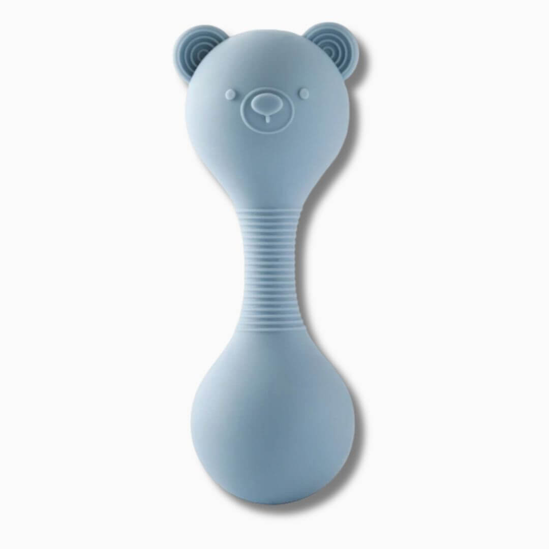 Hochet bebe maracas petit ourson bleu