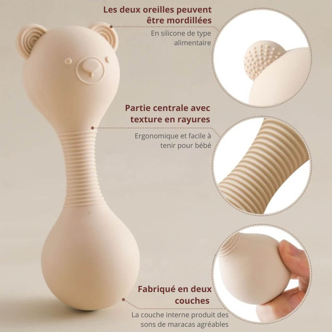 Caractéristiques du Hochet bebe maracas petit ourson