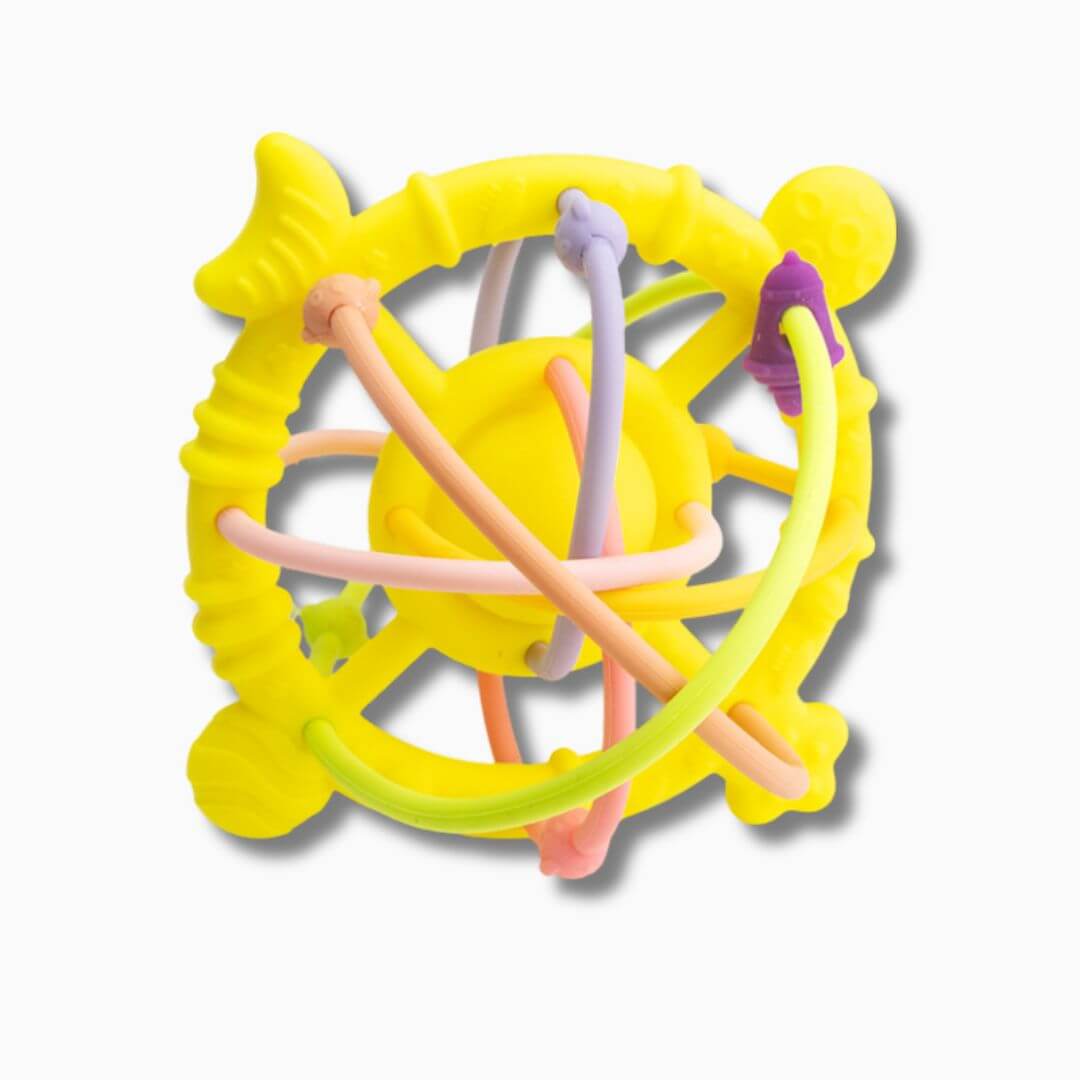 Hochet pour bebe anneau Manhattan jaune