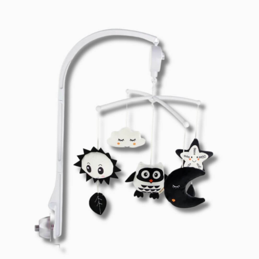 Mobile musical bébé - Noir et blanc