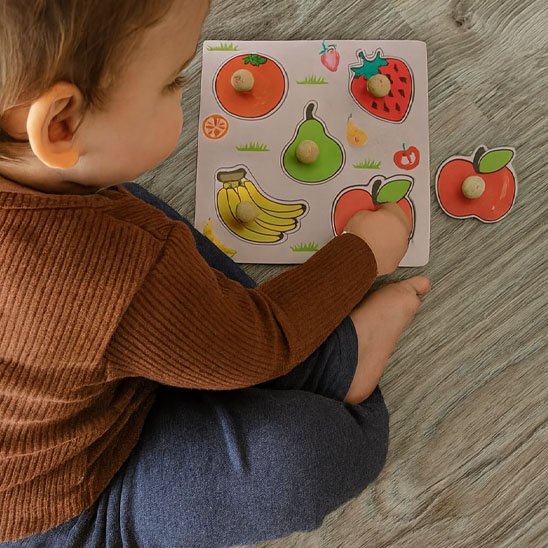 Puzzle bebe Fruits Montessori facile à tenir