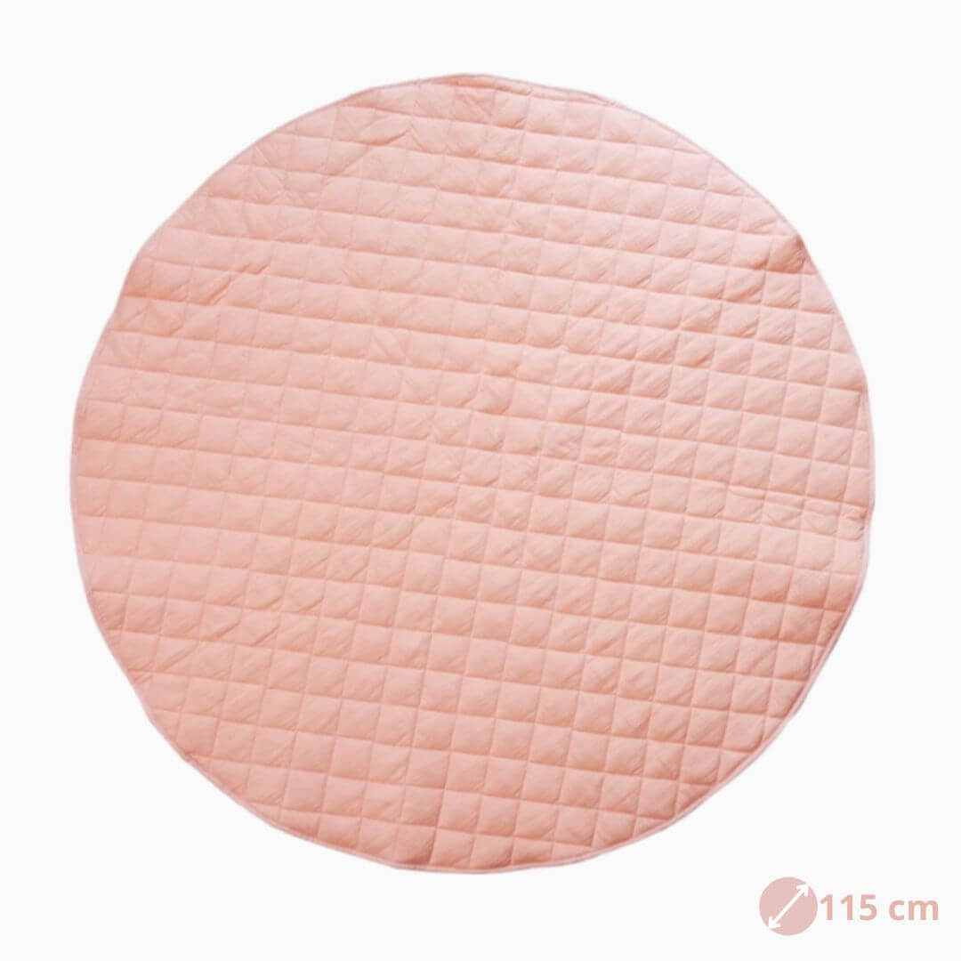 Tapis-d'éveil-bébé-rond-carreaux-rose