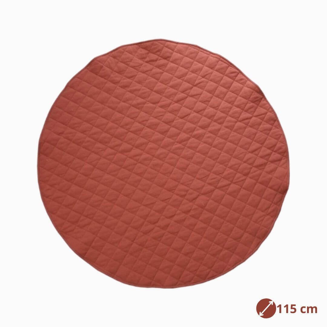 Tapis-d'éveil-bébé-rond-carreaux-rouge