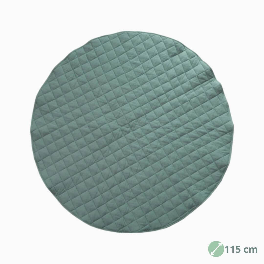 Tapis-d'éveil-bébé-rond-carreaux-vert