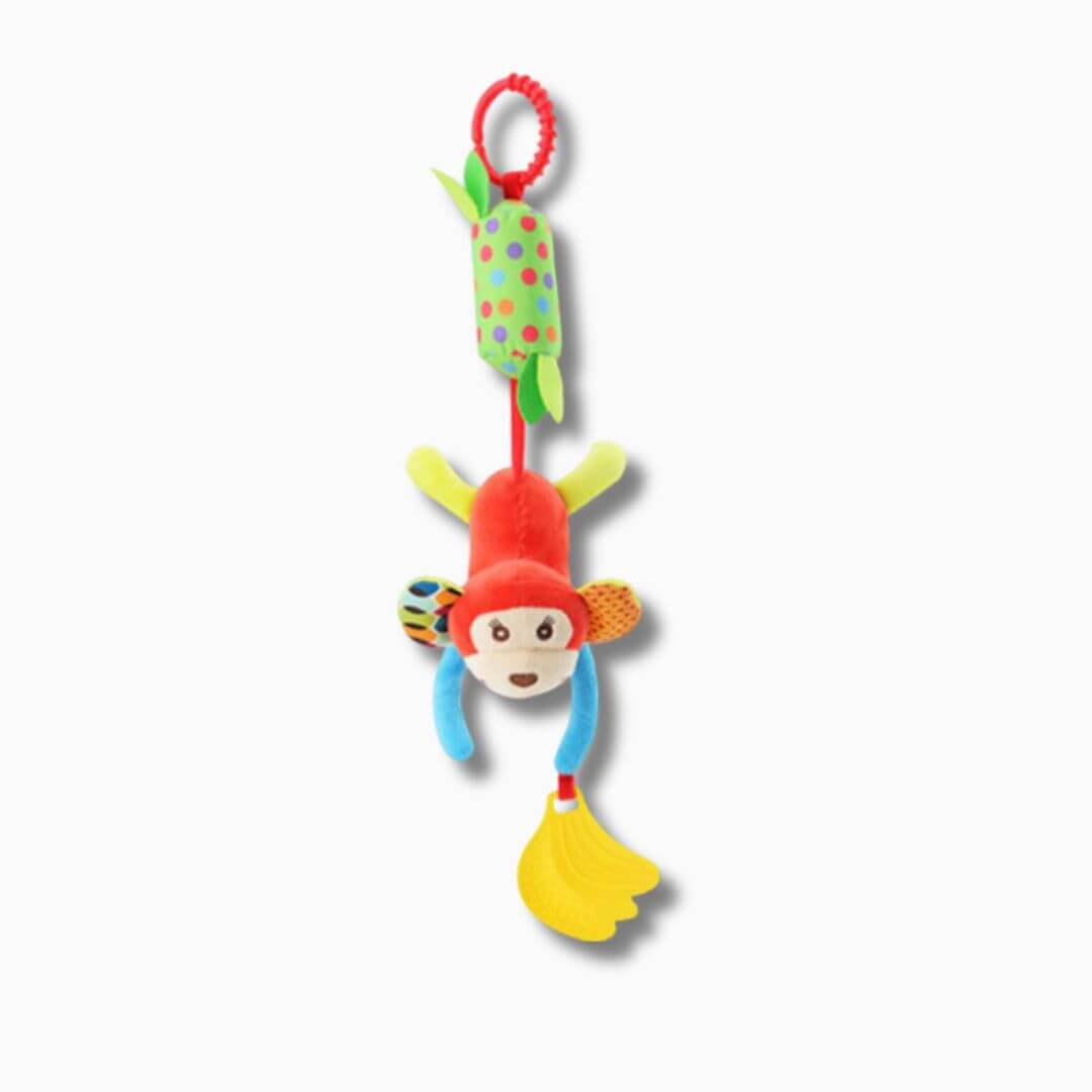 Hochet bebe avec clochette singe
