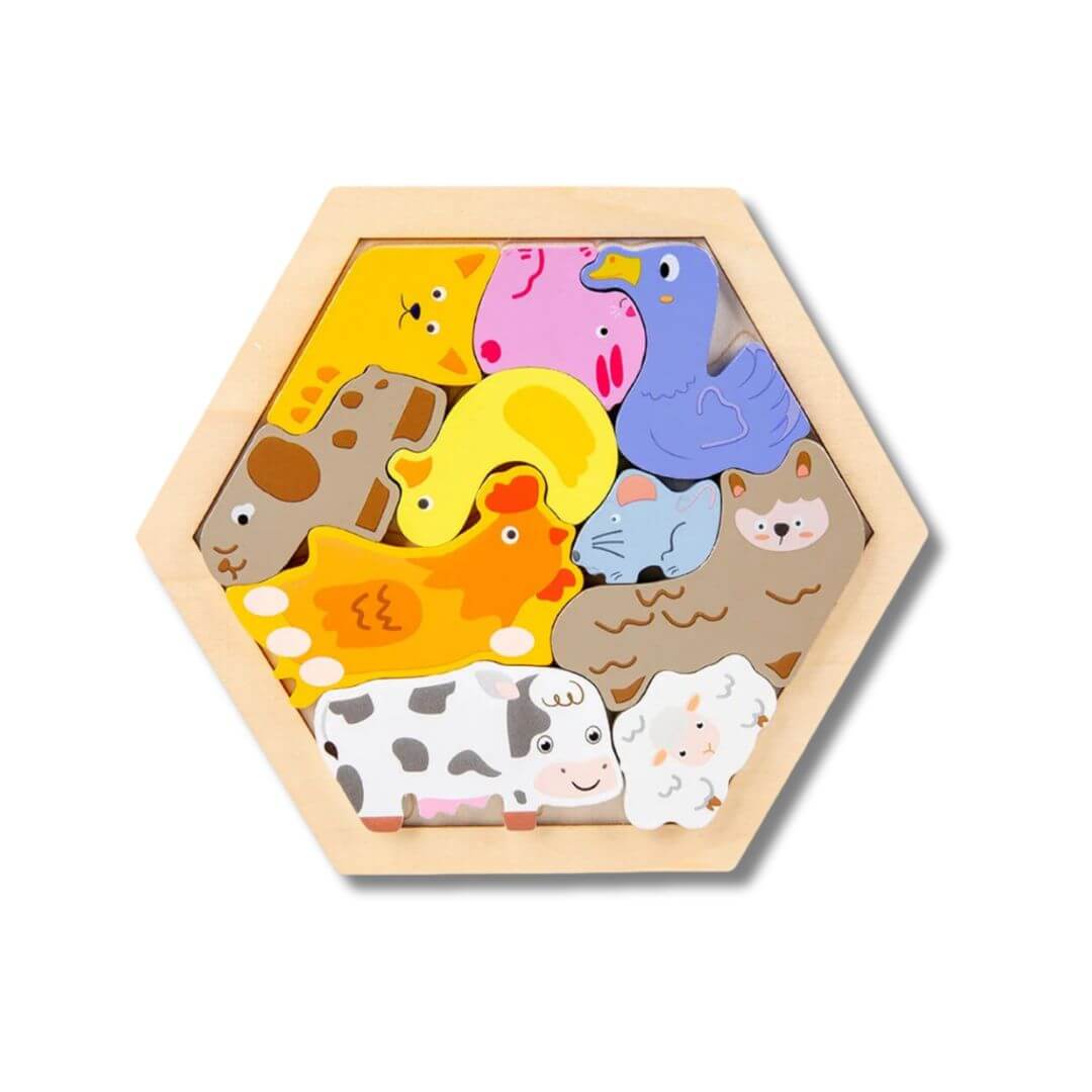 Le puzzle bois Éco-créatif Animaux de la ferme