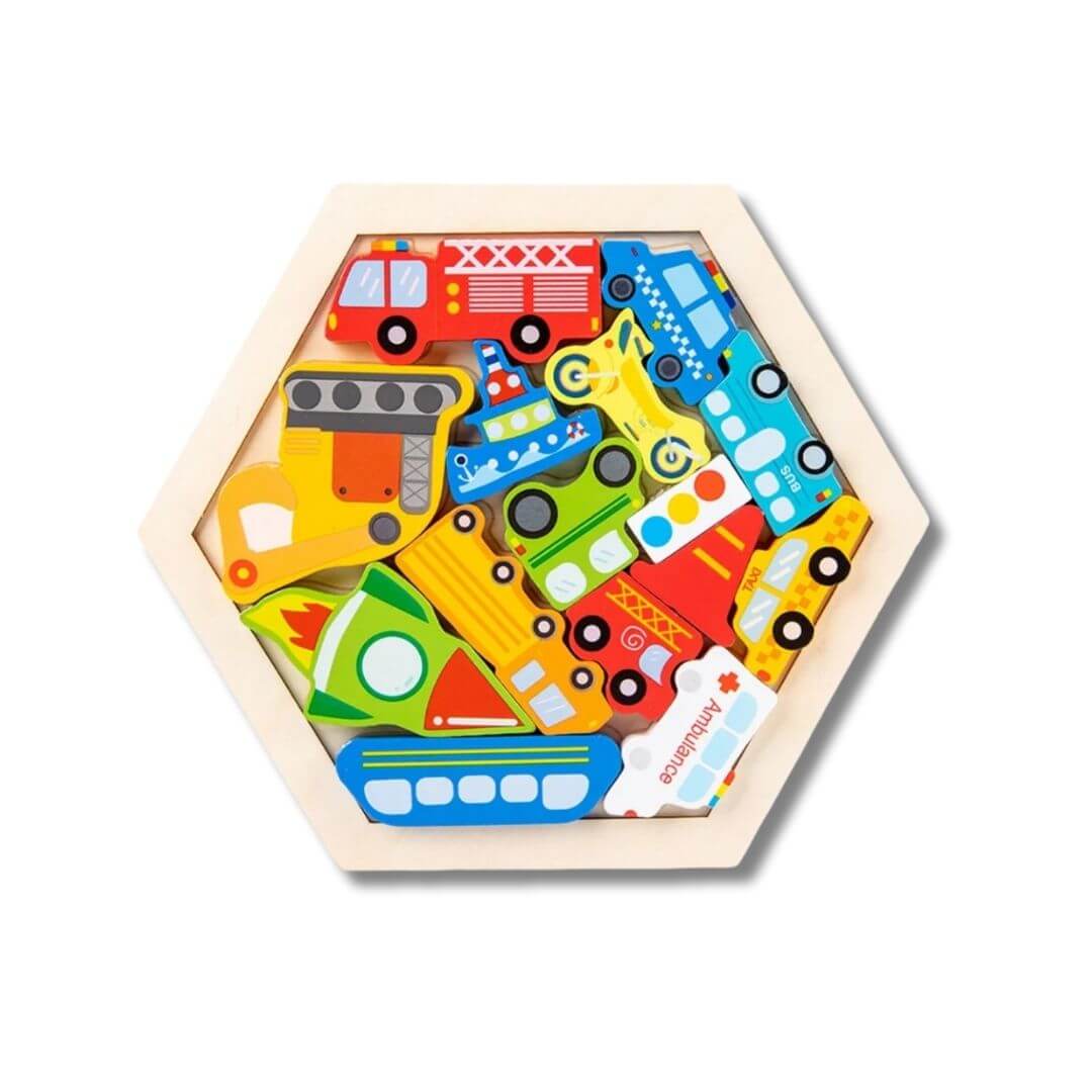 Le puzzle bois Éco-créatif Véhicules