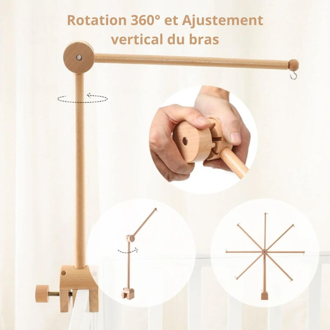 Support mobile bébé - Avec bras articulé