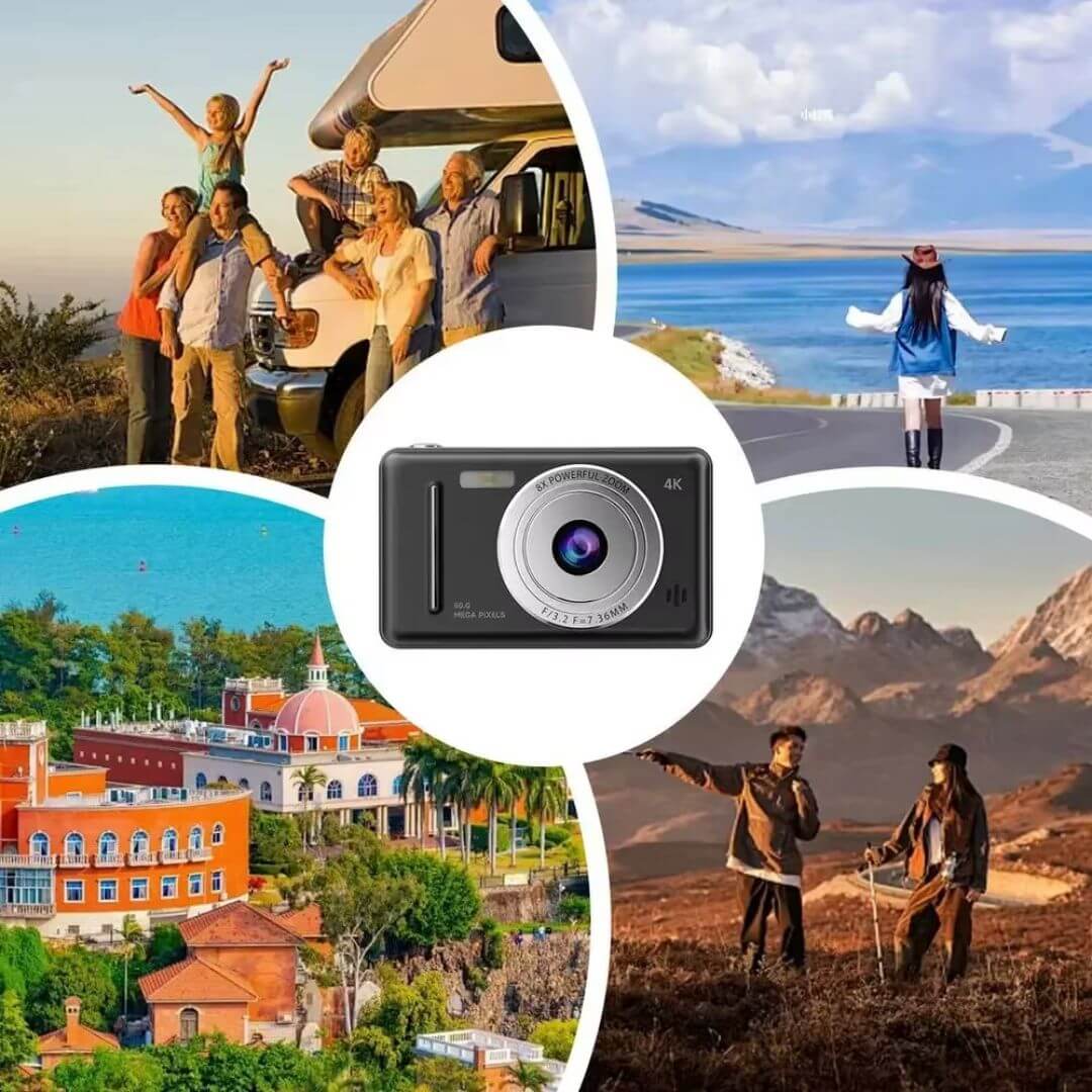 L'Appareil photo enfant - 4K Noir 64GB pour les voyages