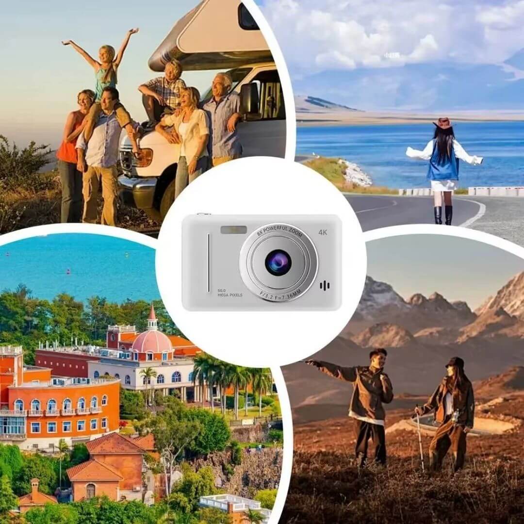 Appareil photo enfant - 4K Blanc 64GB pour les souvenirs de voyage