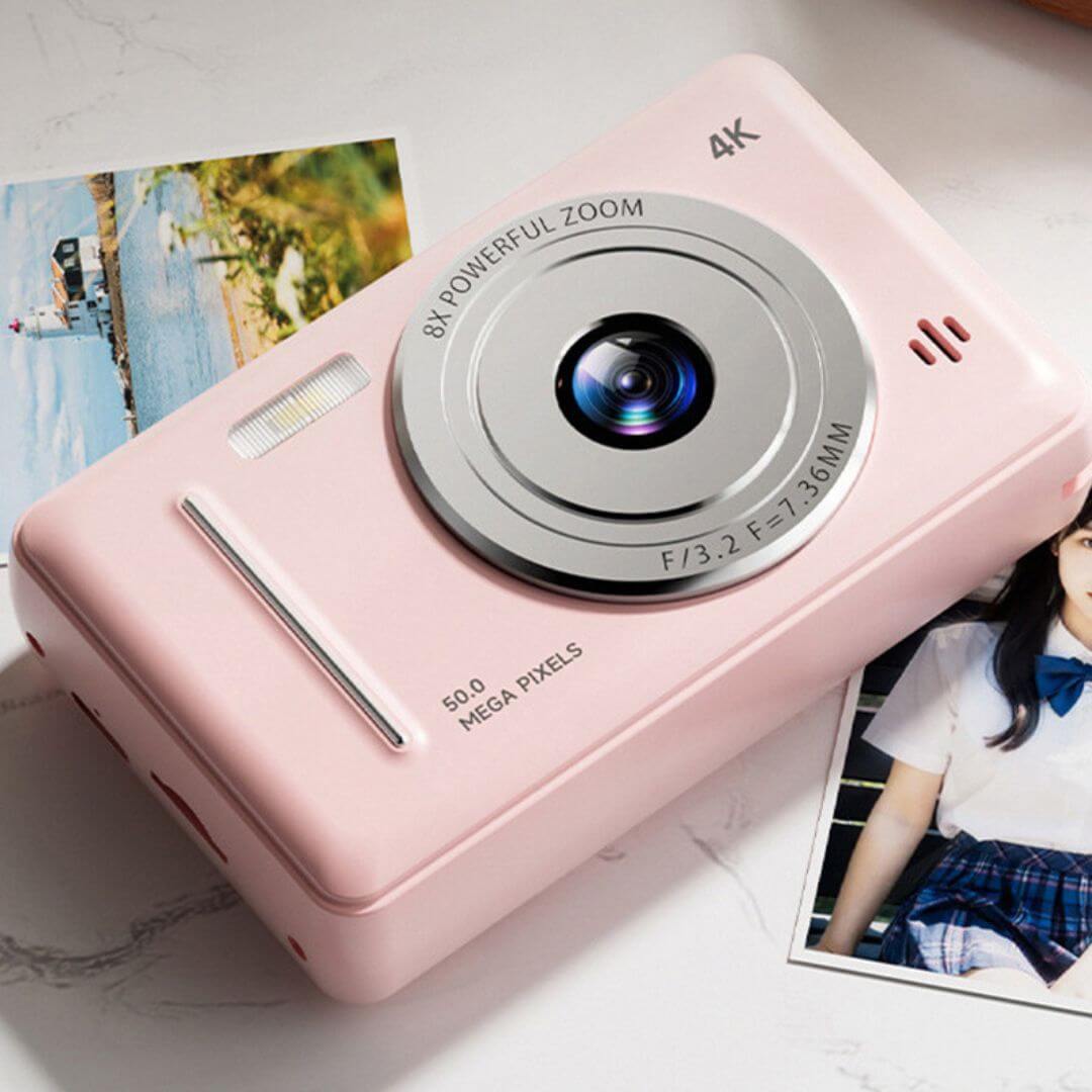 Appareil photo enfant - 4K Rose 64 Go robuste