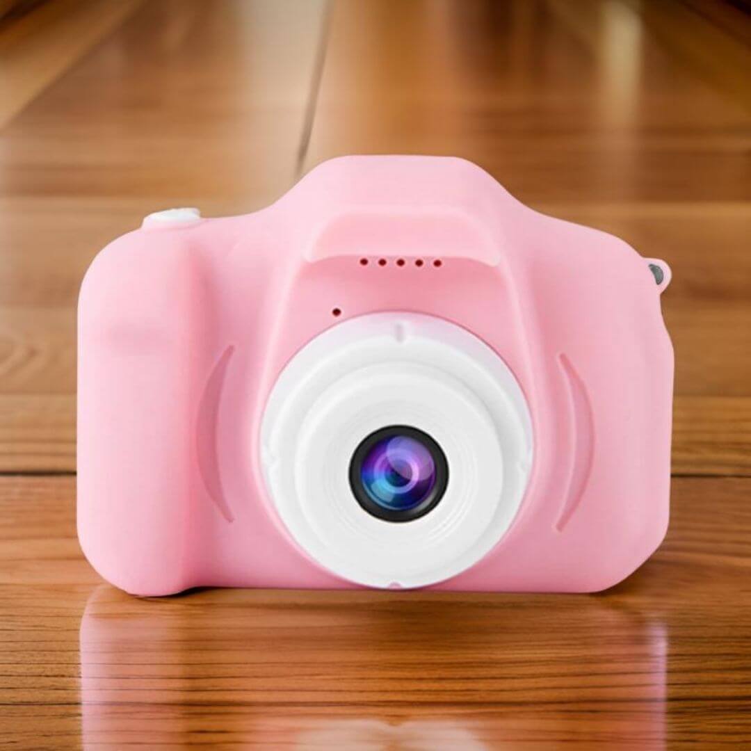 Vue de face de l'Appareil photo enfant écran 2 pouces rose
