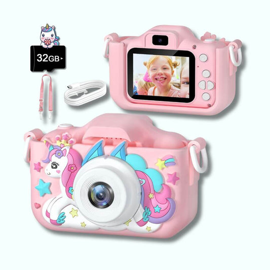 Appareil photo enfant avec étui rose