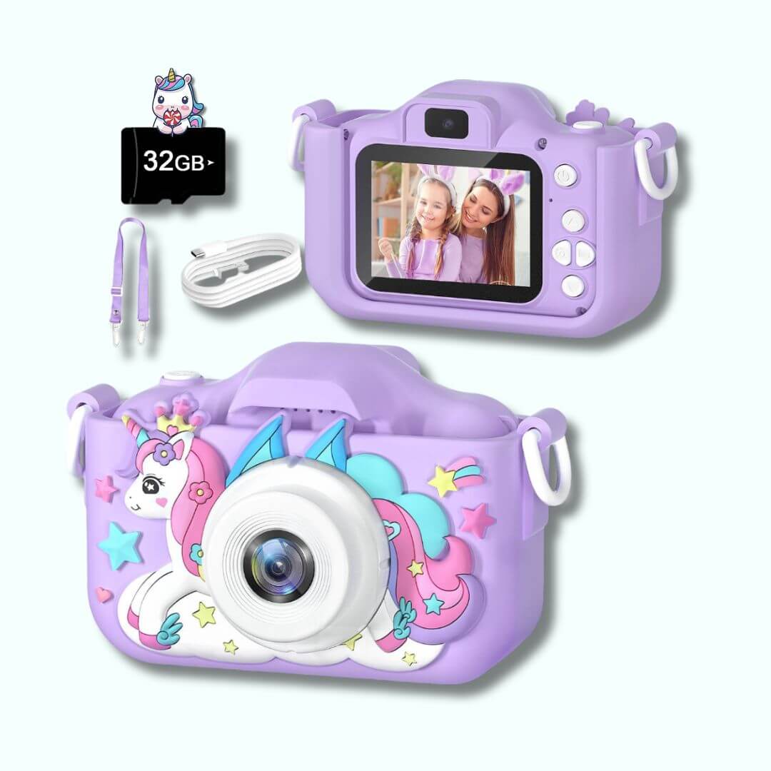 Appareil photo enfant avec étui violet