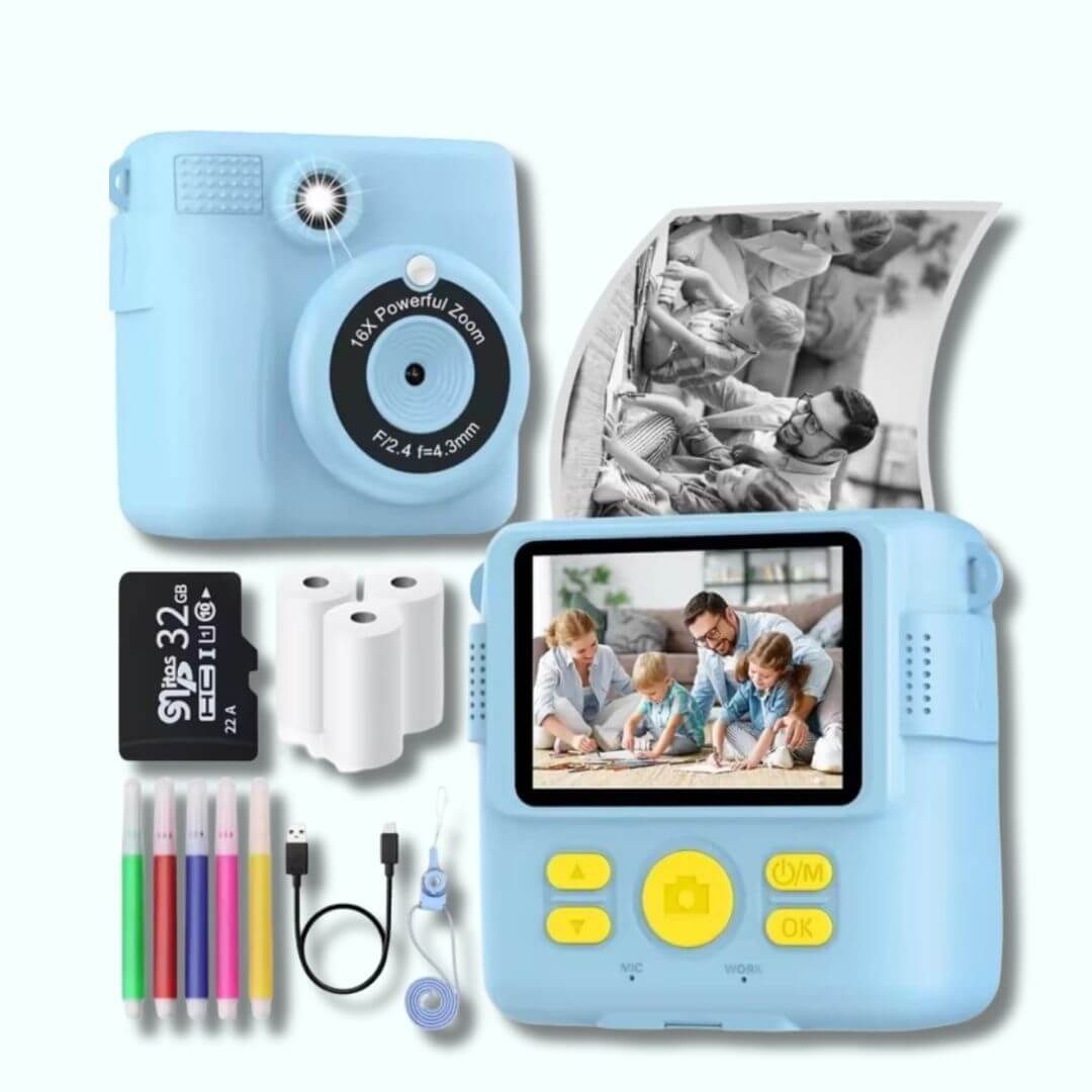Appareil photo enfant instantané Bleu