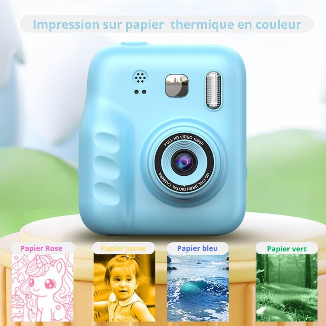 Appareil photo instantané enfant à impression sur papier thermique