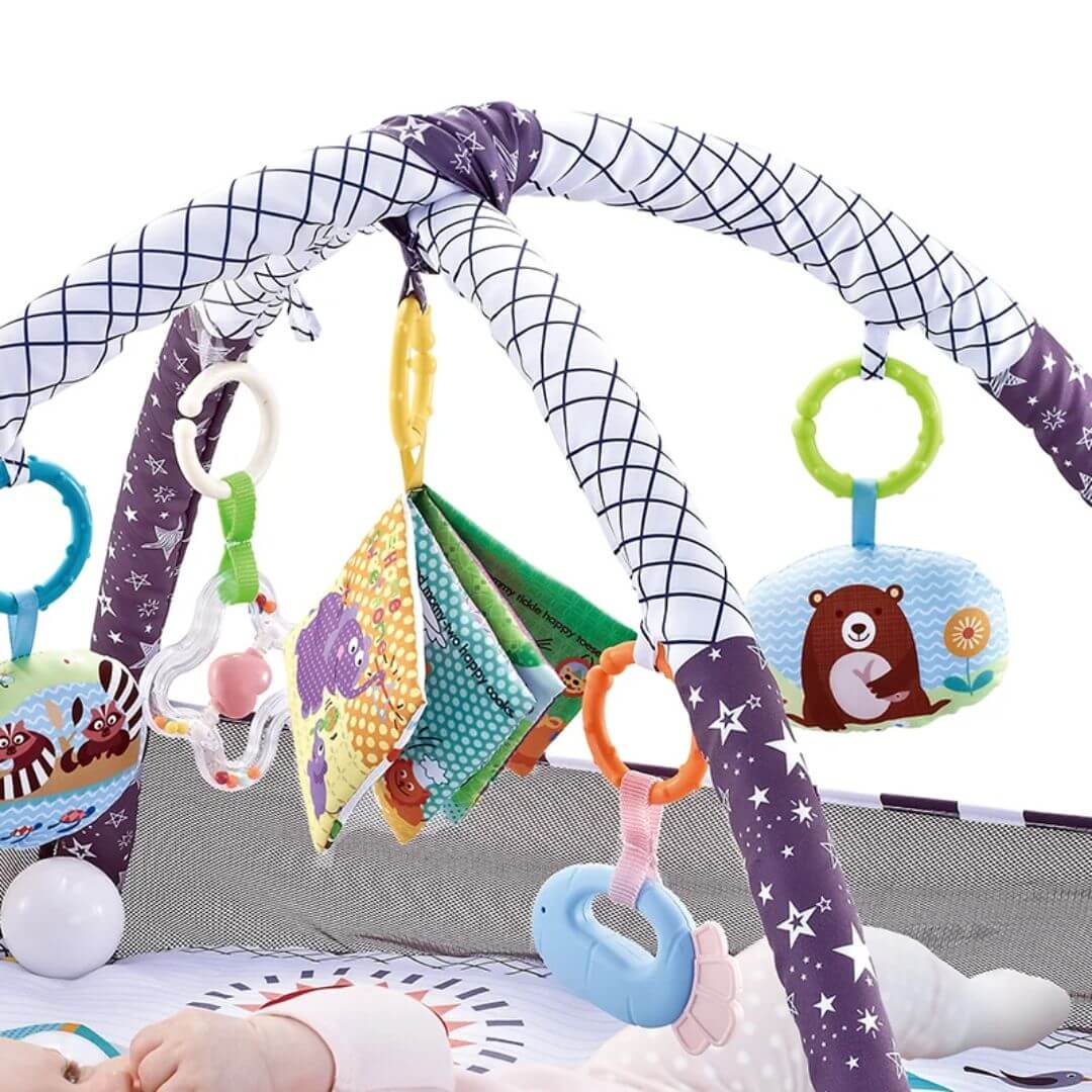 Arche-d'éveil-Gris-souris-jouets-attirants