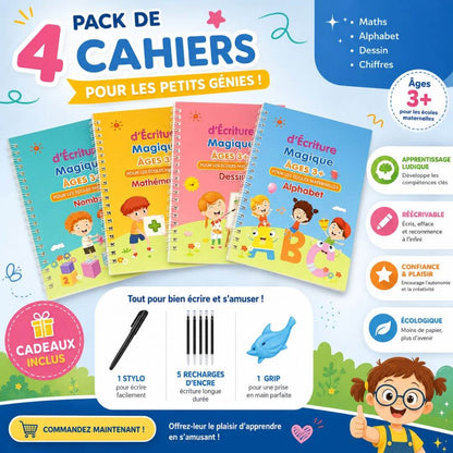 Le Pack Cahier d'écriture magique, pour les petits génies