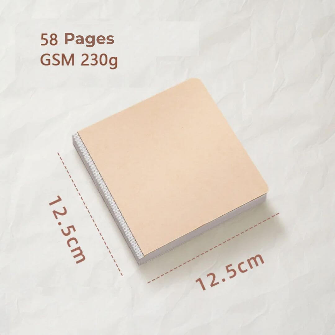 Le Cahier de dessin kaki de 12.5 × 12.5 cm