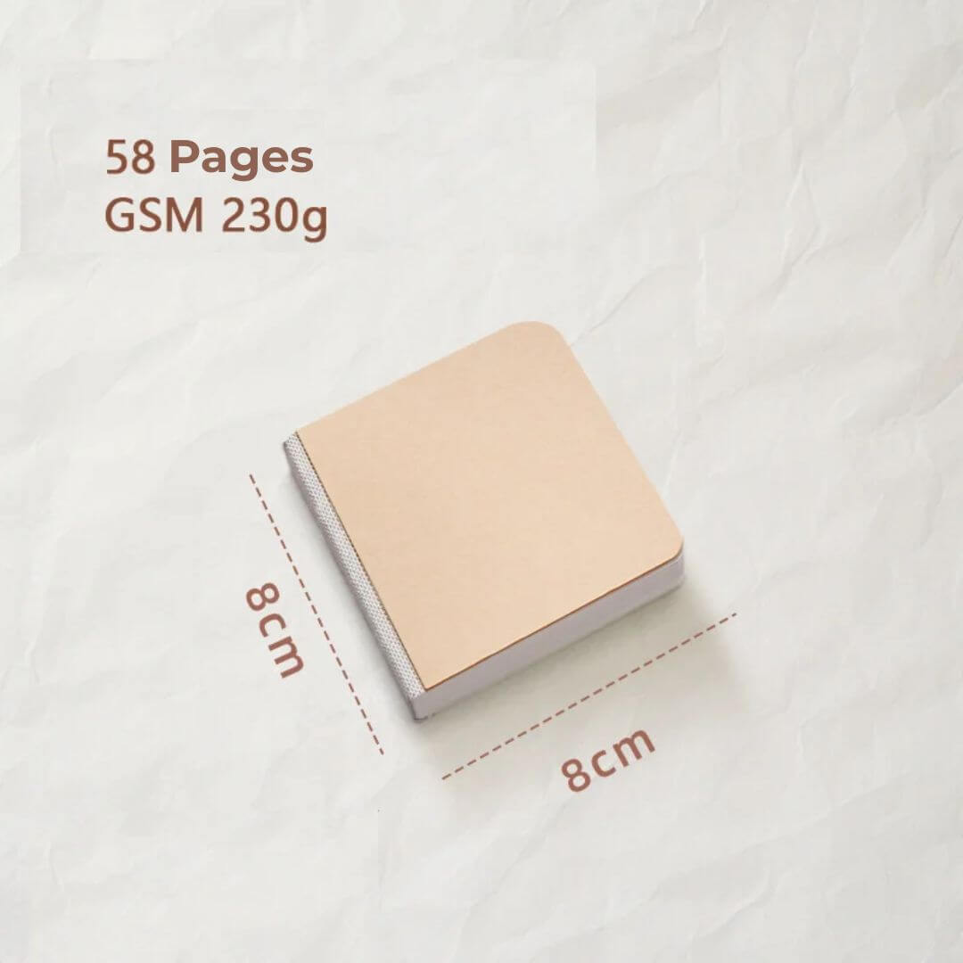 Le Cahier de dessin kaki de 8 × 8 cm