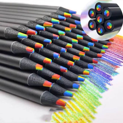 Le Crayon de couleur - Arc-en-ciel en bois noir