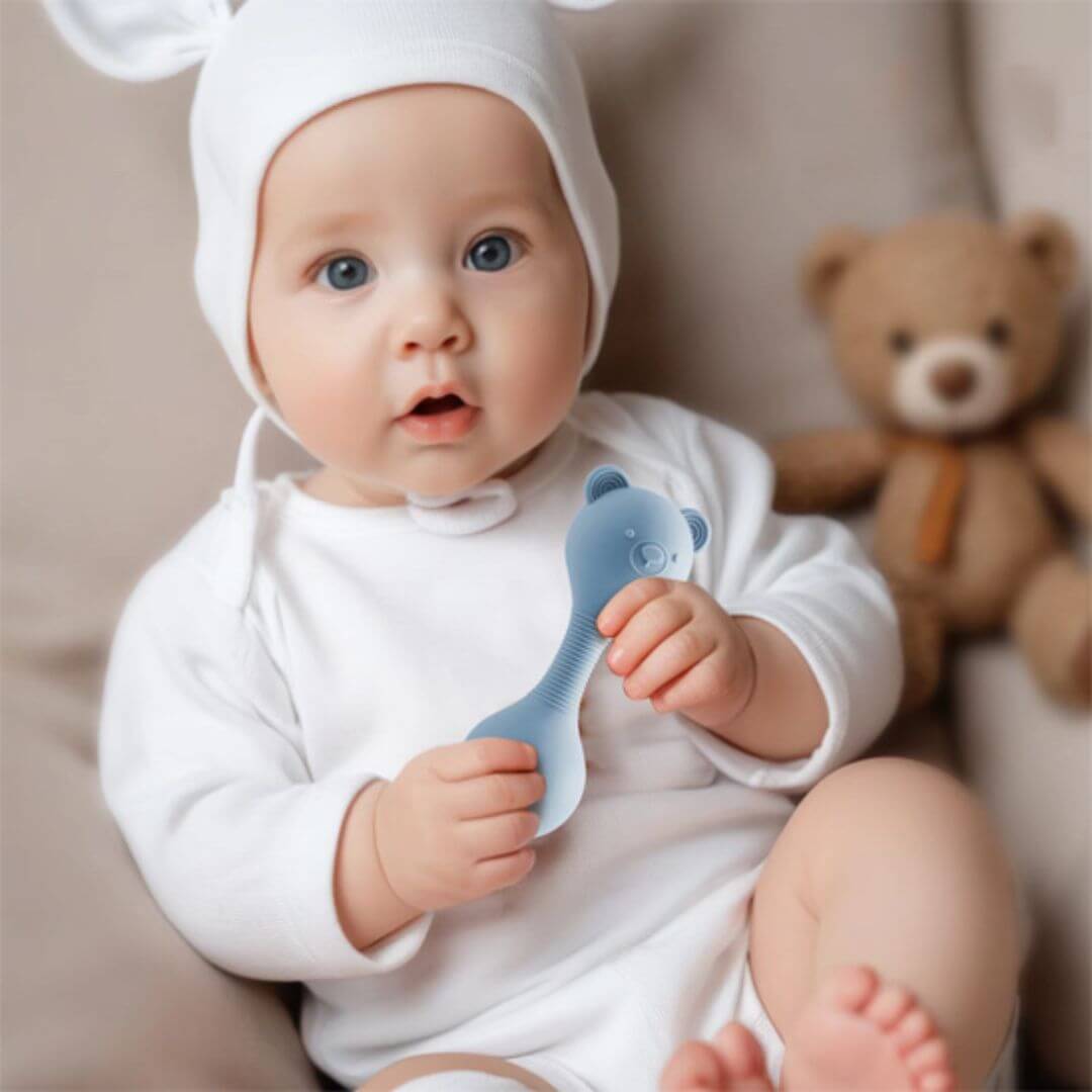 Hochet bebe maracas petit ourson calmant