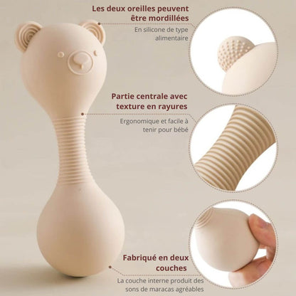 Caractéristiques du Hochet bebe maracas petit ourson