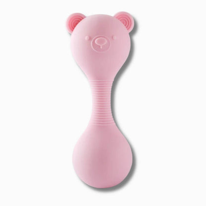 Hochet bebe maracas petit ourson rose