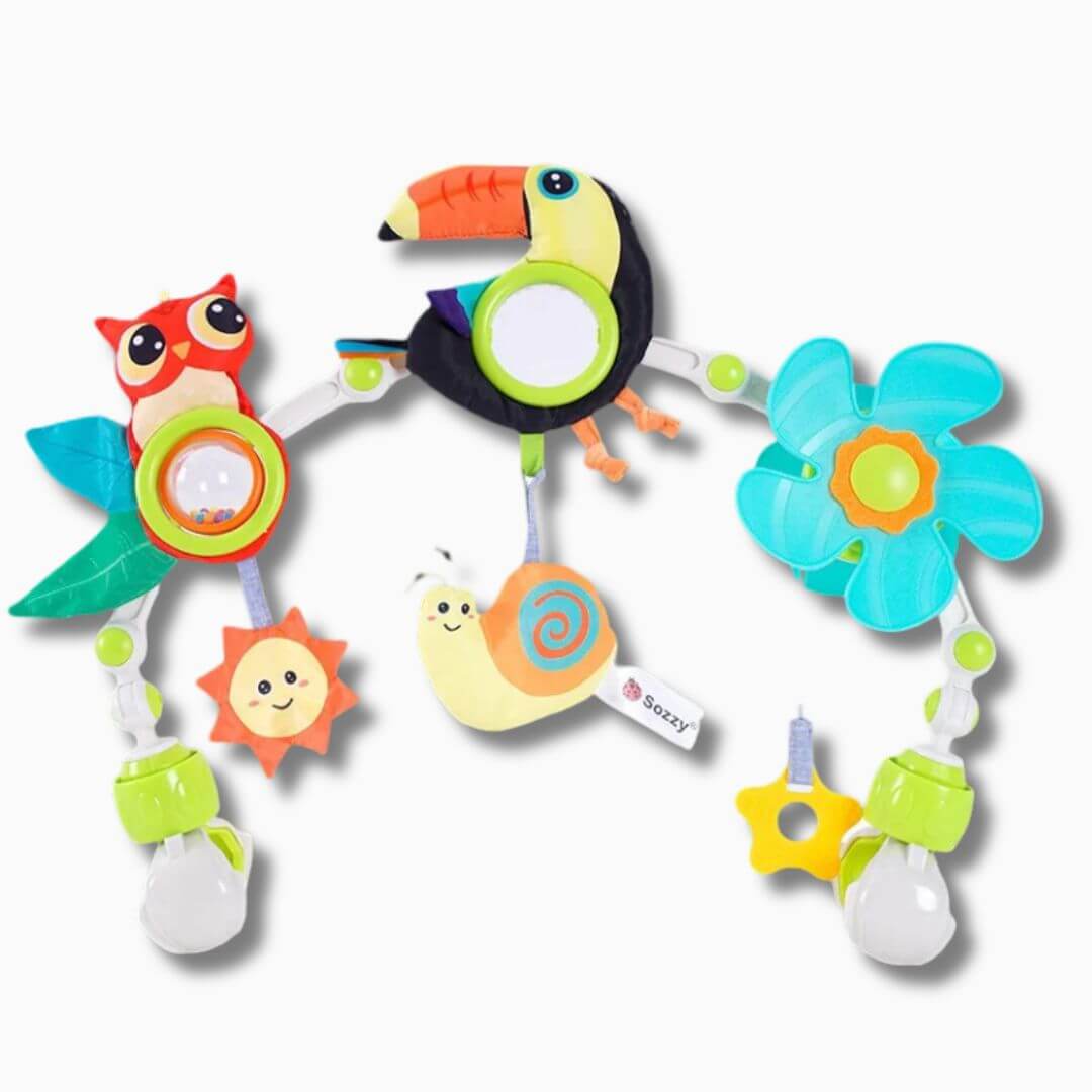 Hochet-bébé-pour-poussette-et-siège-auto-toucan