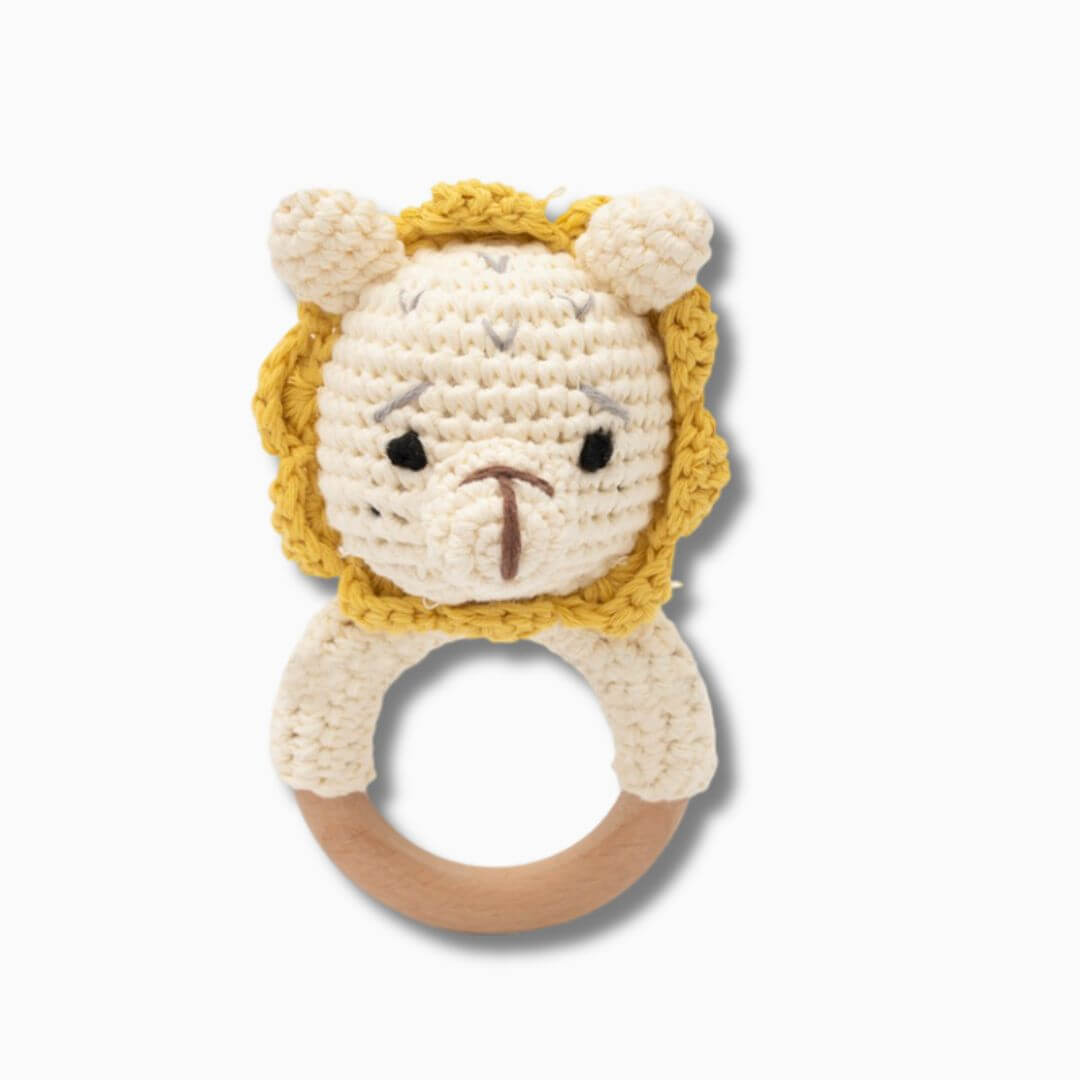 Hochet en crochet lion