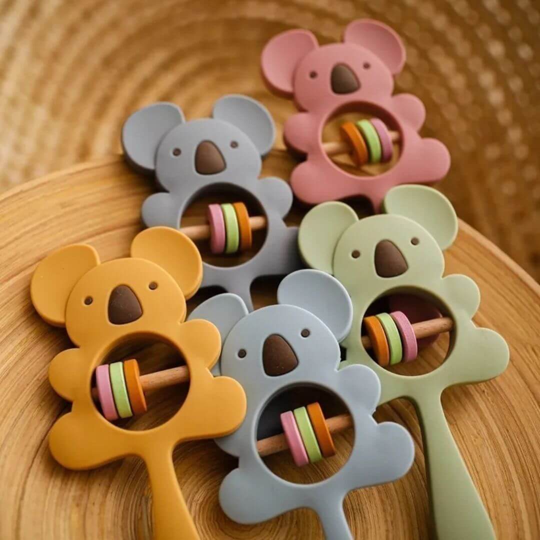 Hochet pour bebe le koala en silicone comme jouet