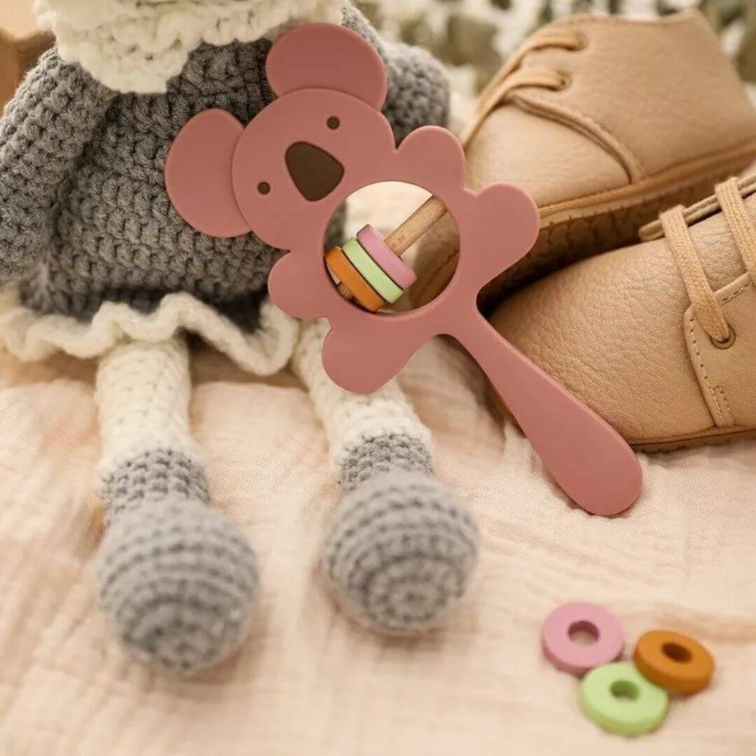 Hochet pour bebe le koala en silicone léger