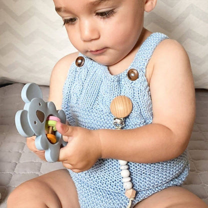 Hochet pour bebe le koala en silicone pour l'éveil des enfants