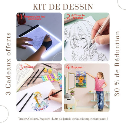 Apprendre à dessiner en 4 étapes avec le Kit de dessin pour enfants