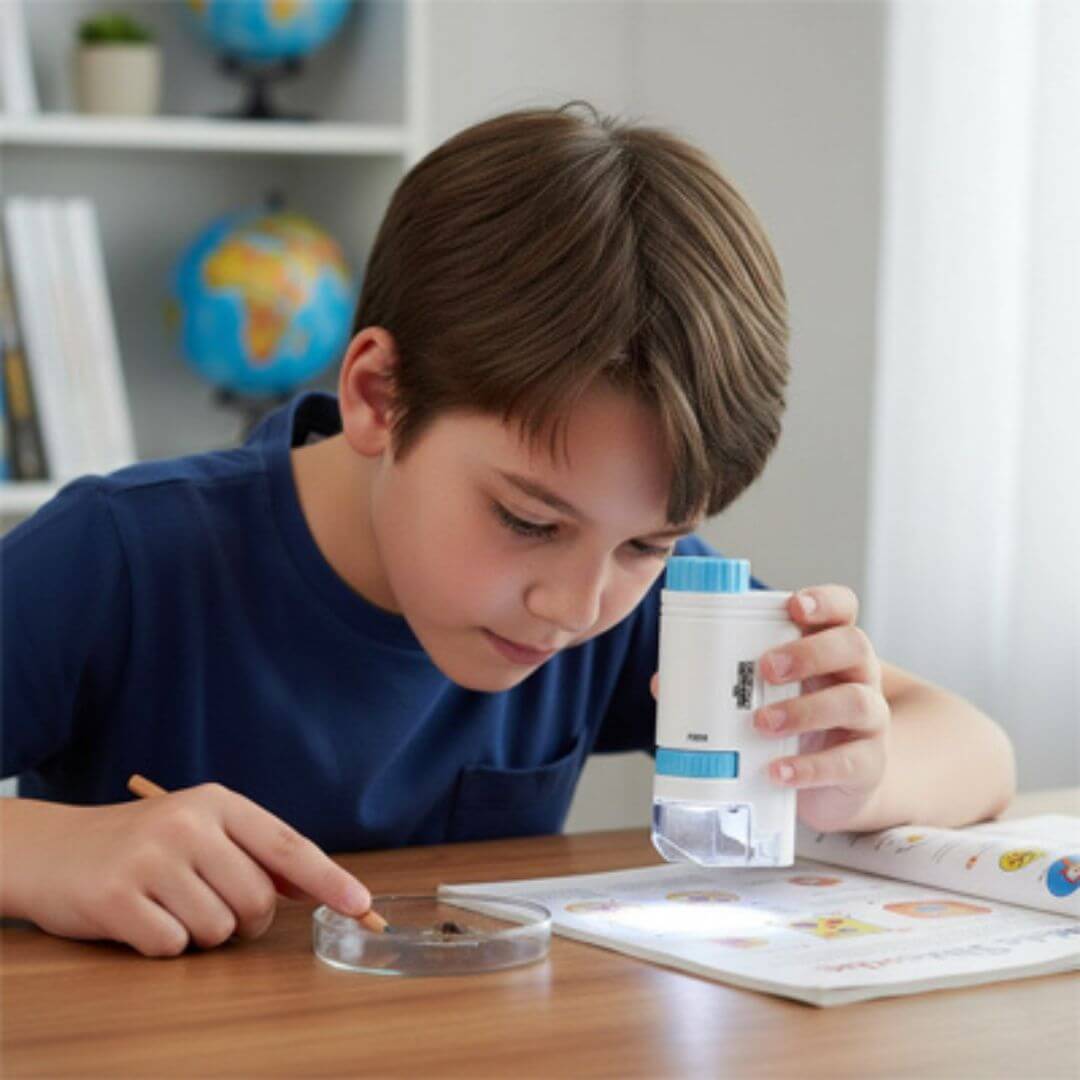 Microscope enfant LearnScope™, Portable LED 200x, univers-enfance.com
