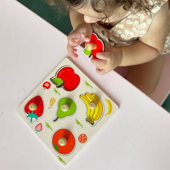Puzzle bebe Fruits Montessori pour l'éveil sensoriel