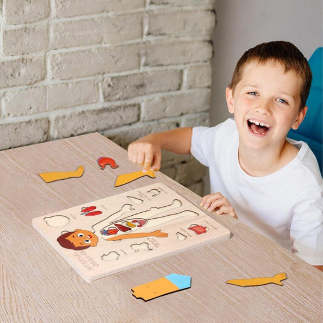 Le Puzzle bois amusant, pour la découverte de l'anatomie humaine