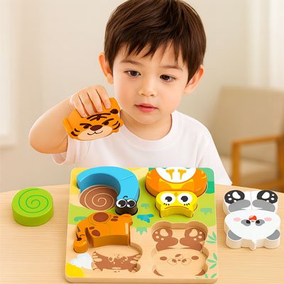 Le Puzzle bois montessori ergonomique
