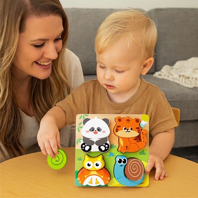 Le Puzzle bois montessori pour maman-bébé