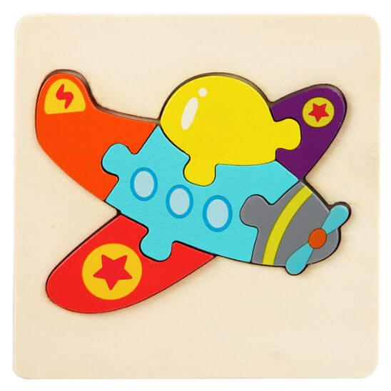Puzzle en bois éducatif 1-3 ans avion