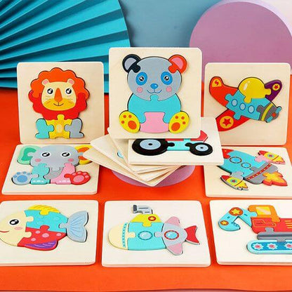 Puzzle en bois éducatif 1-3 ans au beau design