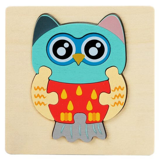 Puzzle en bois éducatif 1-3 ans hibou
