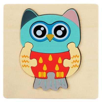 Puzzle en bois éducatif 1-3 ans hibou