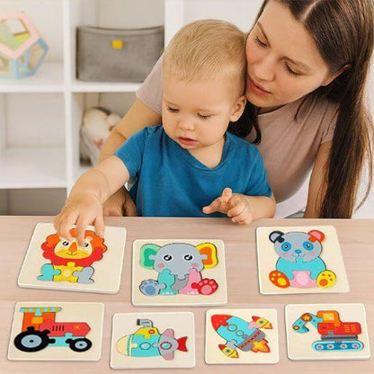 Le Puzzle en bois éducatif 1-3 ans intuitif