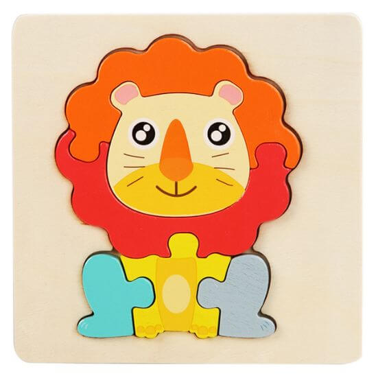 Puzzle en bois éducatif 1-3 ans lion