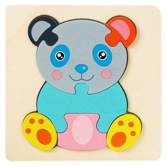 Puzzle en bois éducatif 1-3 ans panda