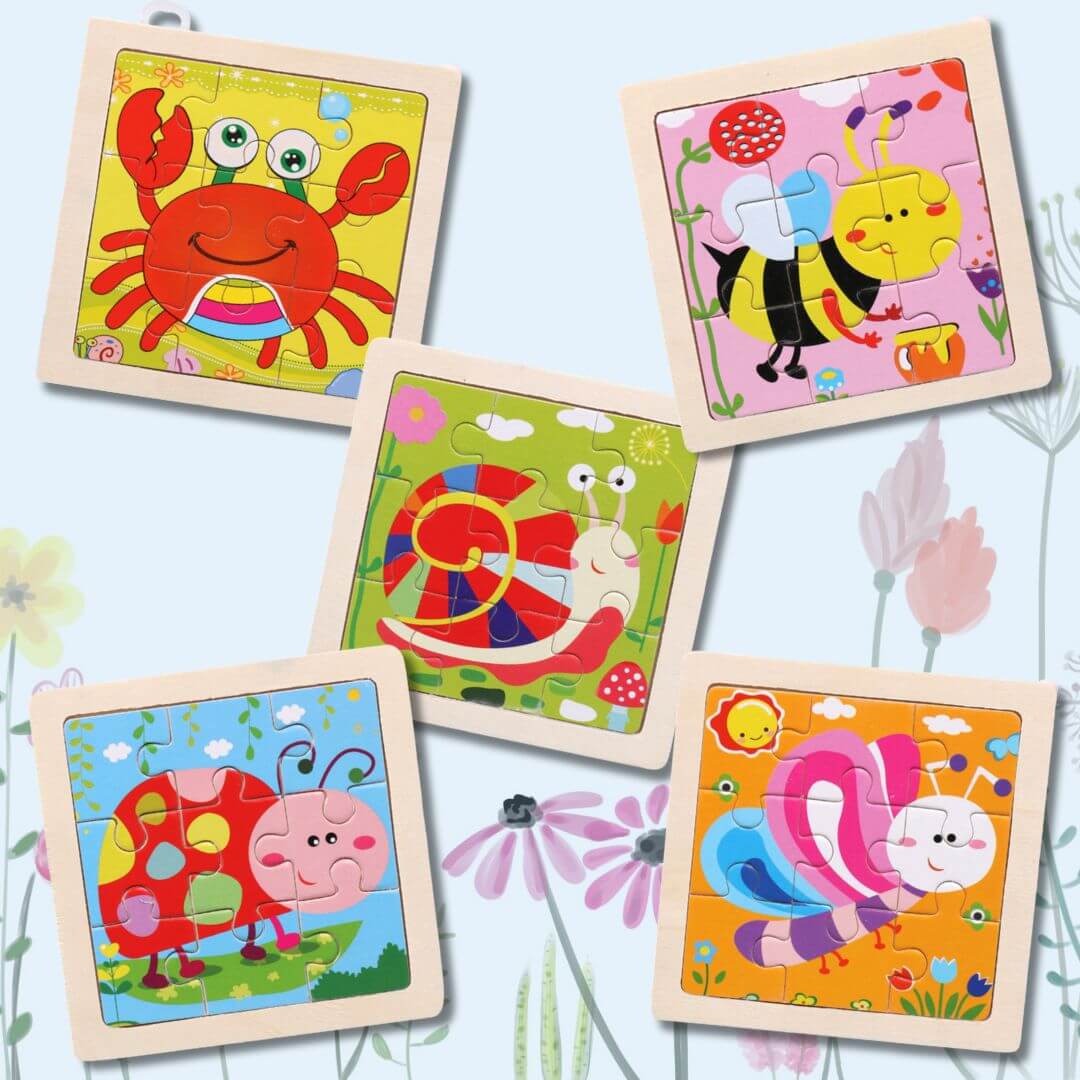 La série Abeille et compagnie du Puzzle en bois | Éveil Coloré