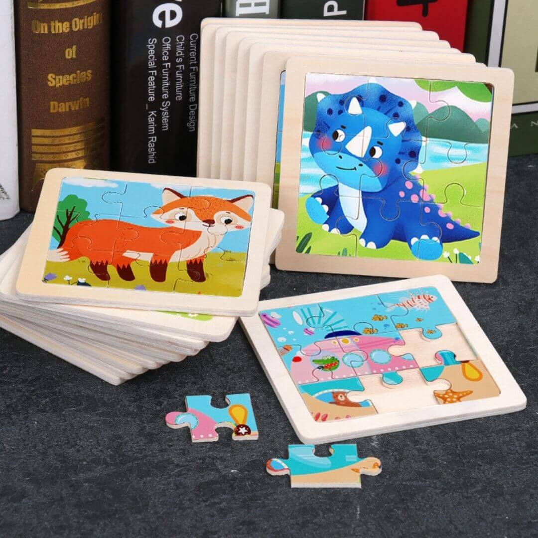 Le Puzzle en bois | Éveil Coloré Dinosaure