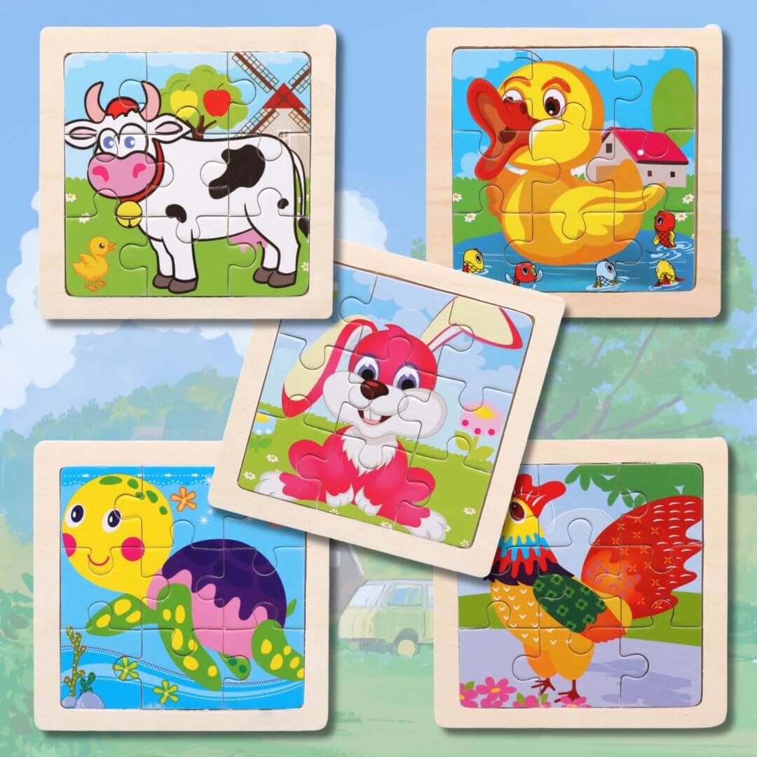 La série "La ferme en folie" du Puzzle en bois | Éveil Coloré